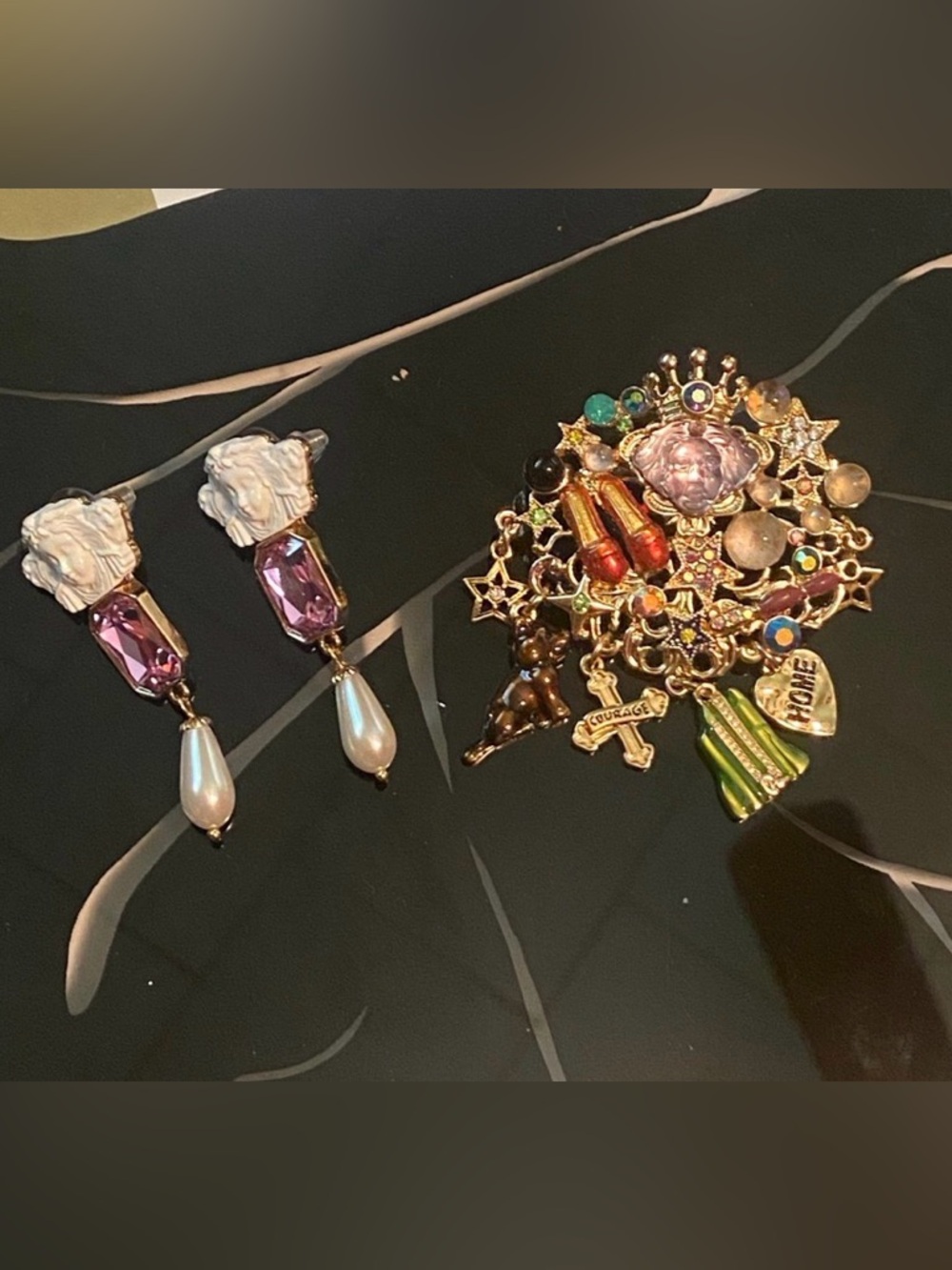 Kirks Folly Wizard of Oz Brooch and Fanstar Earrings # 409
